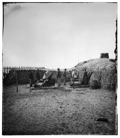 Federal 10-inch mortar battery on Morris Island, SC, 1865 by Samuel A. Cooley